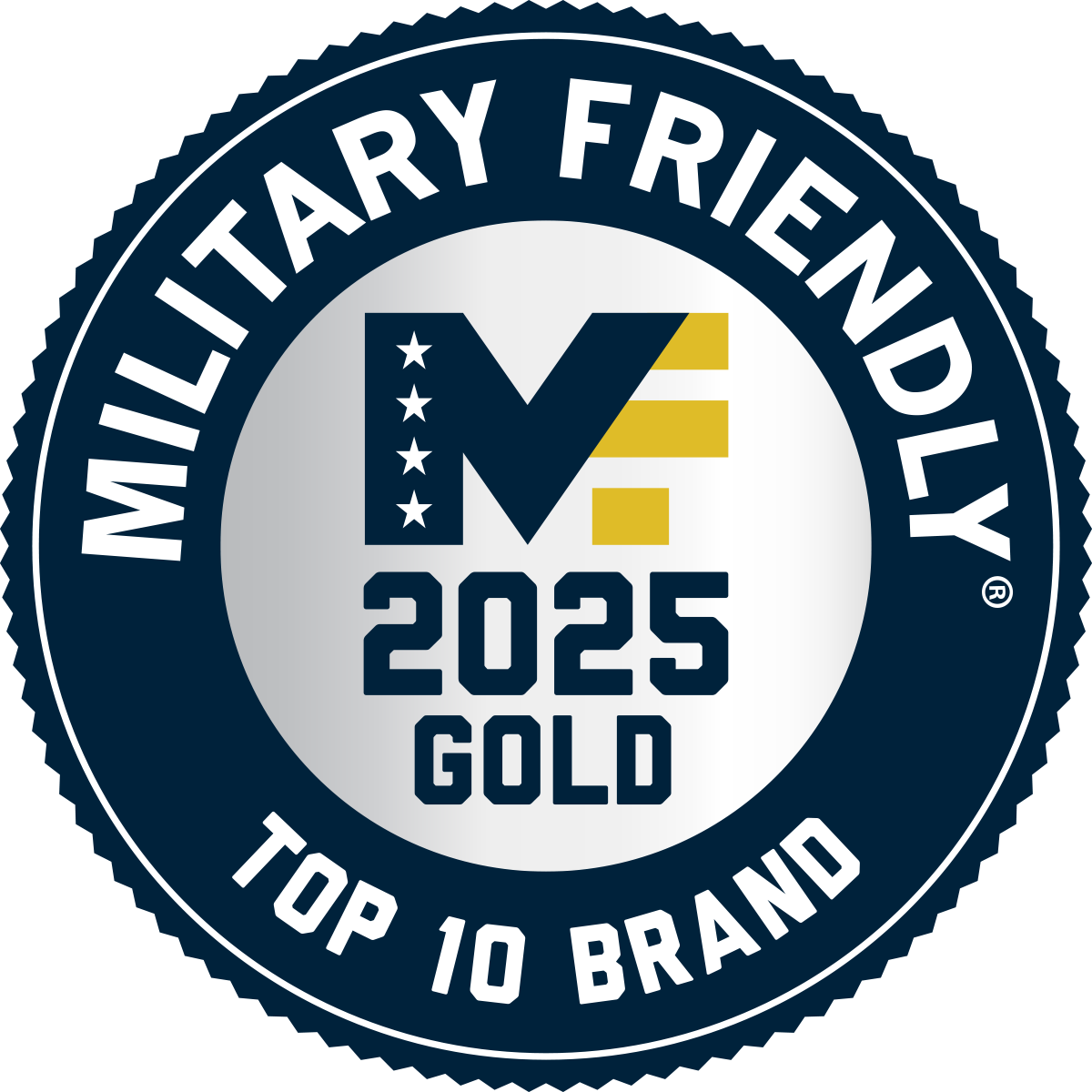 Military Friendly Top 10 Brand 2025 Gold Award