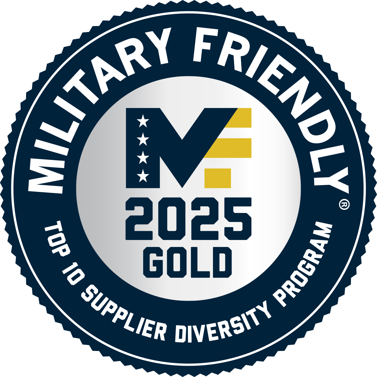 Military Friendly Top 10 Supplier Diversity Program 2025 Gold Award
